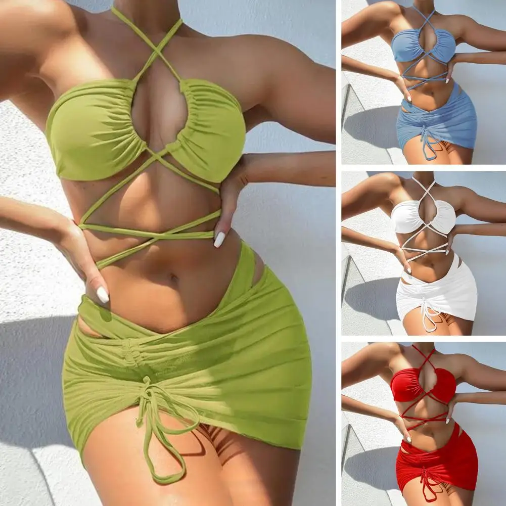 Быстросохнущий купальный костюм с завышенной талией 3 шт./компл. |