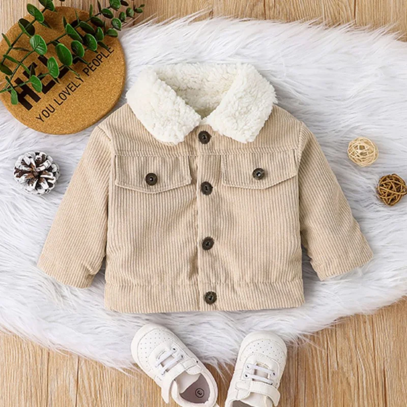 Купи 0-3Y Children Jackets Coat Autumn Winter Boy Suit Girl Clothes 2022 Newborn Baby Corduroy Outwear Outfits Toddler Kids Clothing за 1,108 рублей в магазине AliExpress