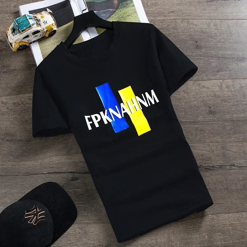 2024 новая летняя универсальная модная брендовая мужская футболка с круглым