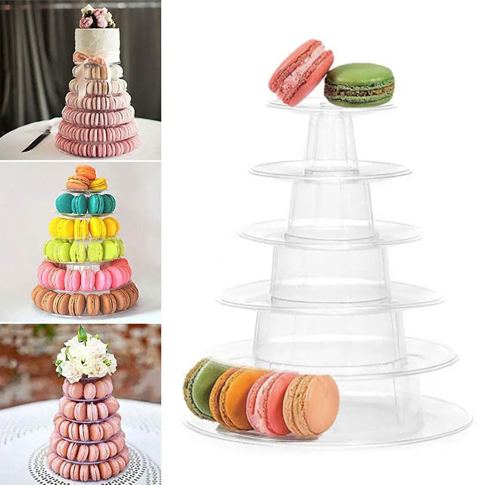 

6/10 Tiers Macaron Display Stand Cupcake Tower Rack Cake Stands PVC Tray For Wedding Birthday Cake Decorating Tools Bakeware