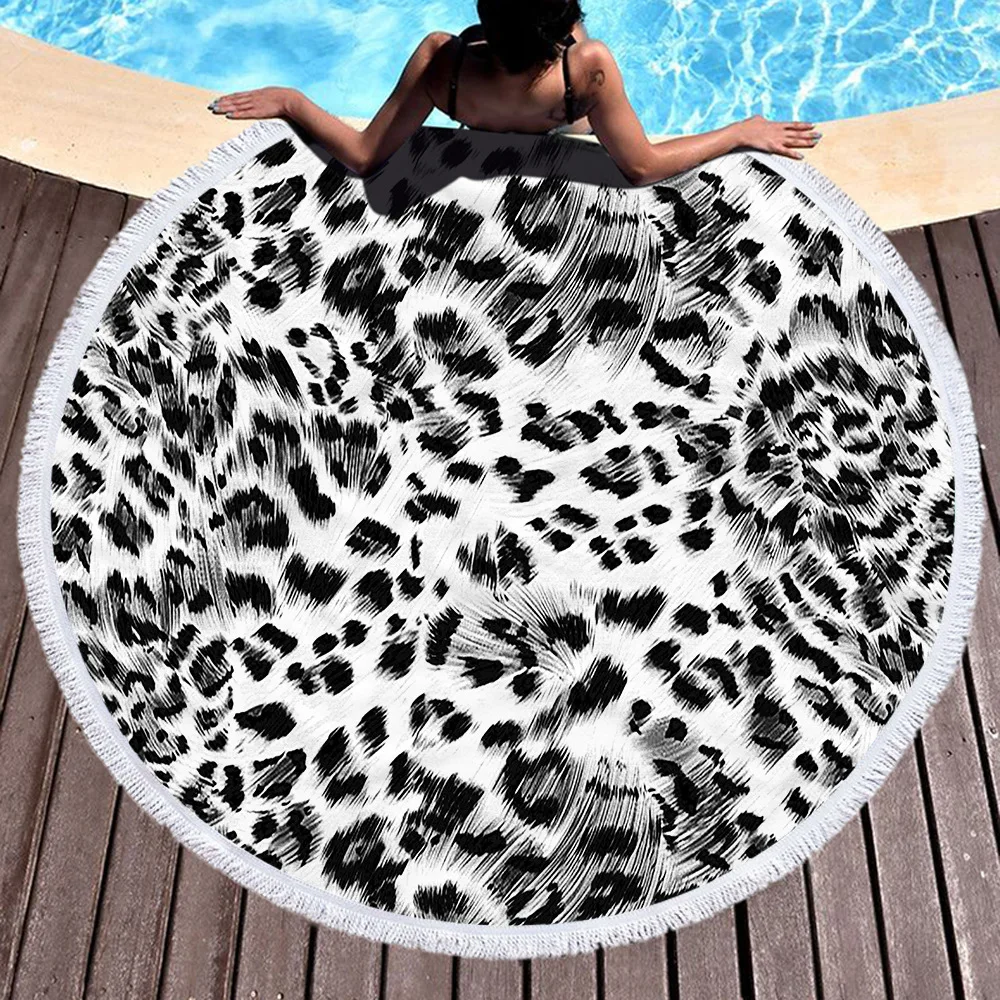 Пляжное полотенце шаль быстросохнущее большое круглое пляжное для плавания