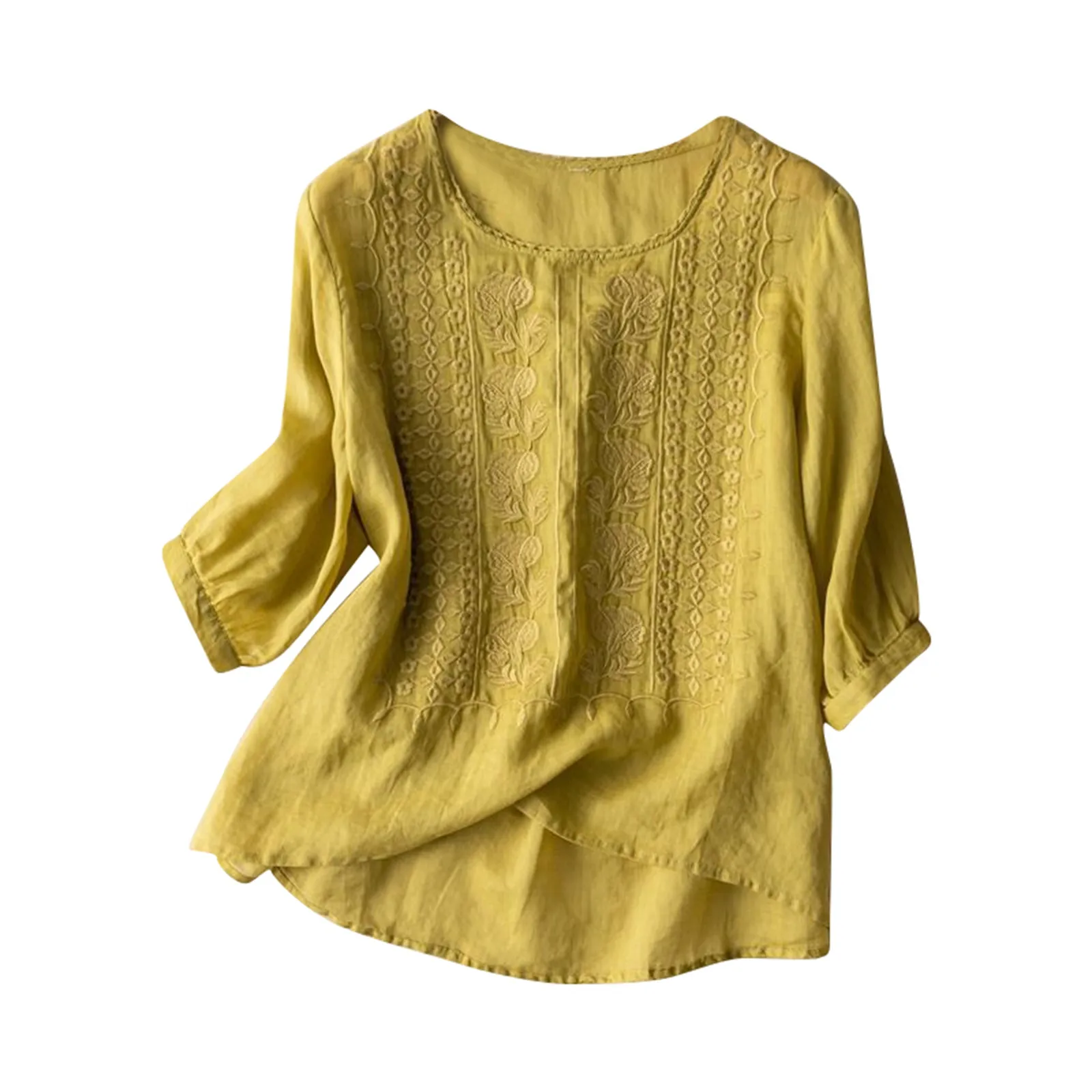 Женская повседневная льняная блузка с короткими рукавами элегантный