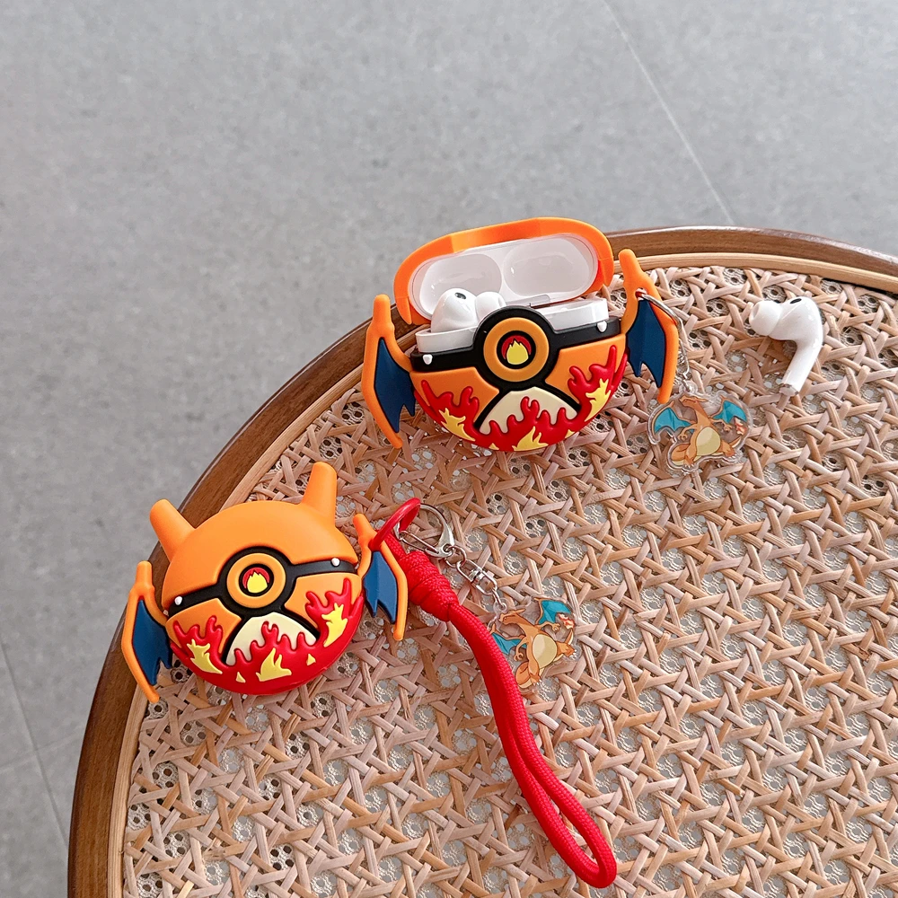 Фото Чехол для наушников 3D Pocket Monsters Pokemon Charizard Poké Ball для Airpods 4 Pro 3 2, защитный чехол для беспроводной Bluetooth-гарнитуры №5