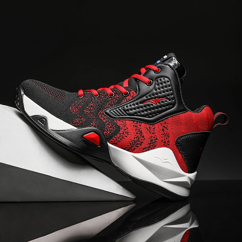 Unisex Basketball Shoes Men High-top Sports Air Cushion Hombre Athletic Mens Shoes Women Comfortable Breathable Sneakers