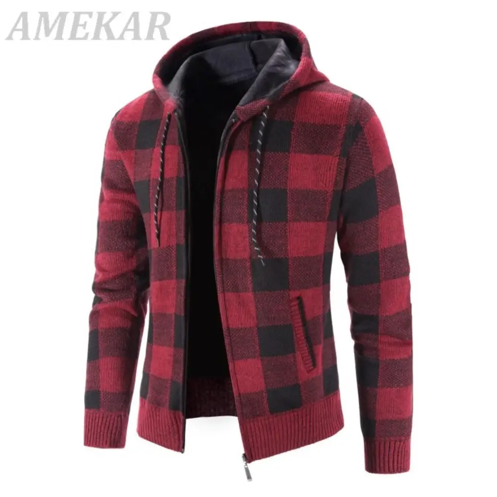 

2022 Men's Sweaters Autumn Winter Wool Zipper Cardigan Sweaters Man Casual Knitwear Sweatercoat Hooded Sweatshirts Tracksuits