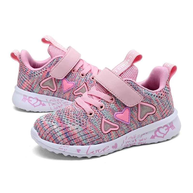 2022 Girls Casual Shoes Light Mesh Sneakers Kids Summer Children Autumn Tenis Cute Sport Cartoon Female Running Sock Footwear 8