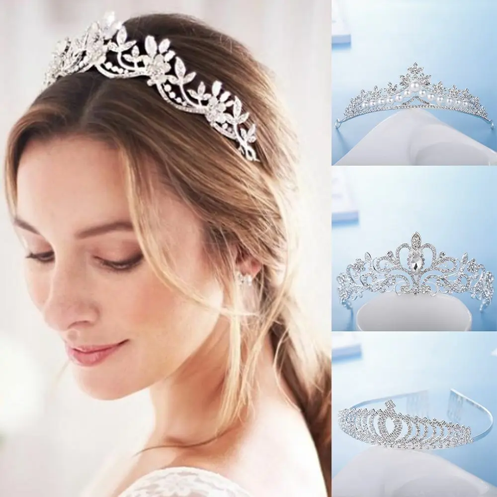 

Rhinestones Crystal Crown Tiaras Bridal Hair Jewelry Wedding Hair Accessories Women Bride Princess Crown Queen Party Headband