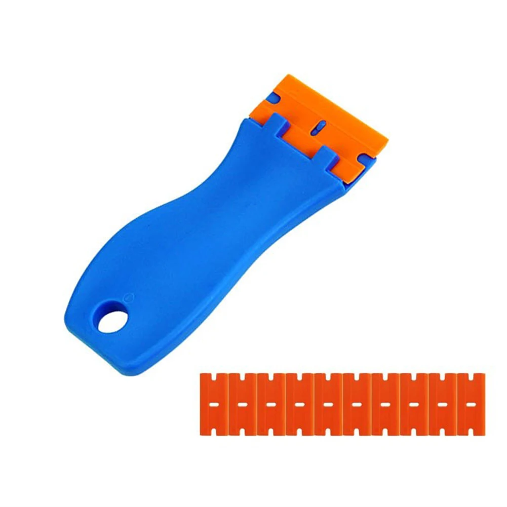 

10pcs/batch 19*39mm Plastic Blades Scraper Tool Set Plastic For Removing Vinyl Decals Logos Glue Stickers Labels Scraper