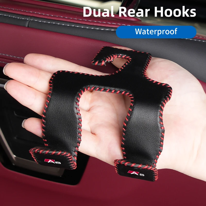 Автомобильные кожаные двойные крючки для хранения сидений инструмент Audi A1 A3 A4A5 A6