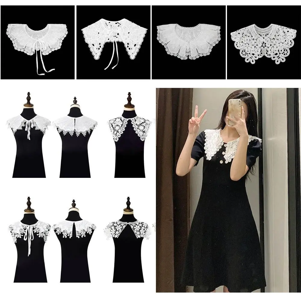 

Floral Lace Shirt False Collar Wraps Detachable Sunscreen Women Shawl Fake Collar Doll Fake Collar Mini Cape