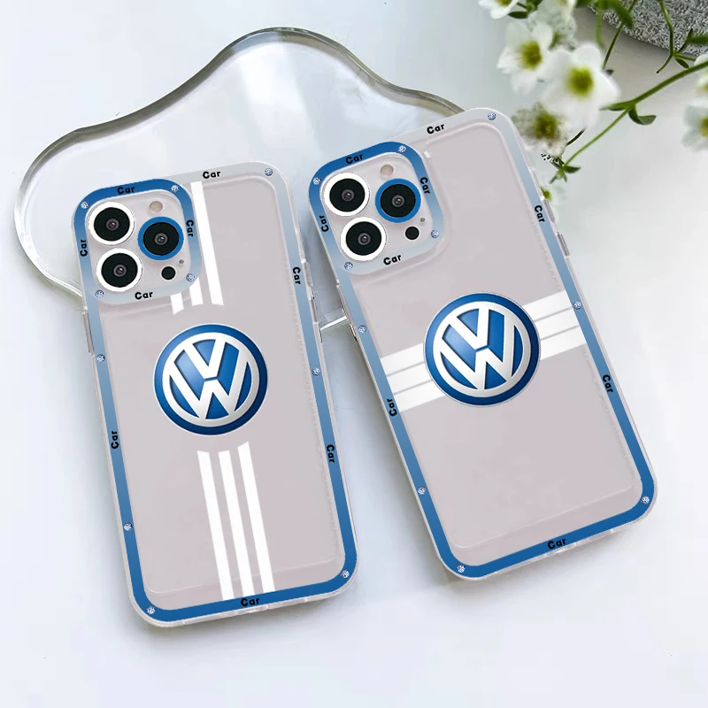 

Sports Car Stripes v-volkswagen Phone Case For iPhone 14 13 12 11 Pro Max Mini X Xs XR 6 7 8 Plus SE 2020 Transparent Case
