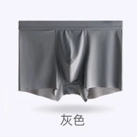 30pcs males solid color ice silk boxer shorts pants breathable mesh bottom crotch mid rise soft youth boys underwears wholesale