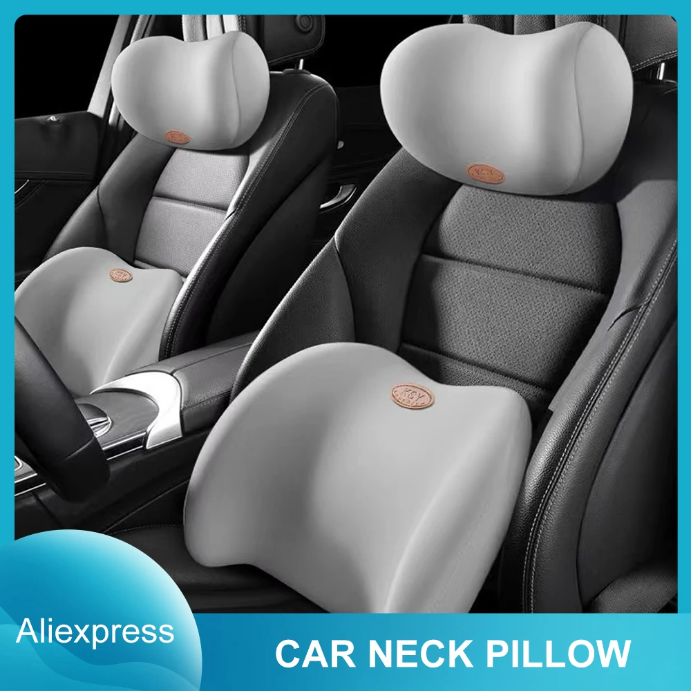 

Car Neck Headrest Pillow Automobiles Seat Waist Rest Memory Cotton Pillow Cervical Lumbar Support Headrest Back Pad Accessories
