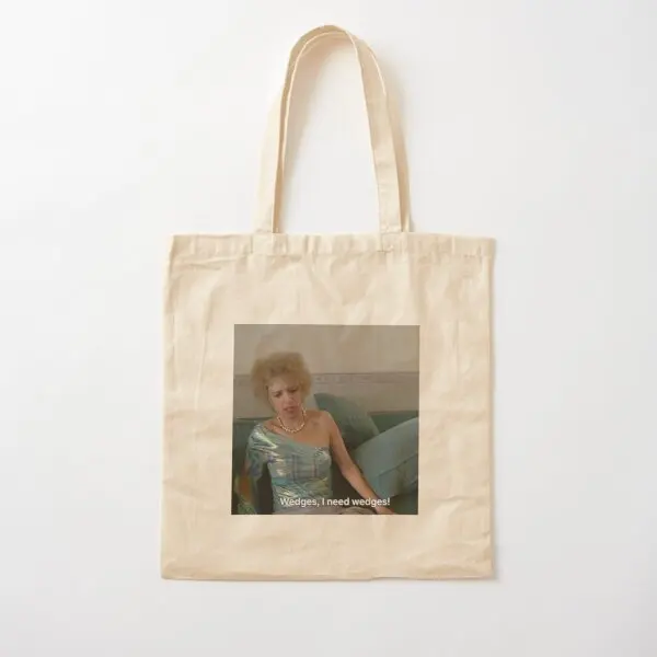 

Kath Kim I Need Wedges Cotton Canvas Bag Foldable Casual Designer Unisex Reusable Shoulder Bag Shopper Grocery Fabric Handbag