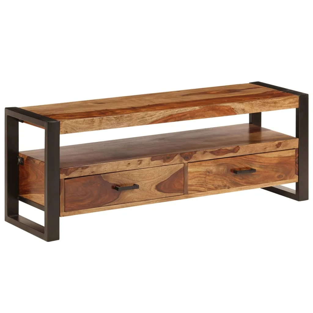 

TV Media Console Television Entertainment Stands Cabinet Table 47.2"x13.8"x17.7" Solid Sheesham Wood