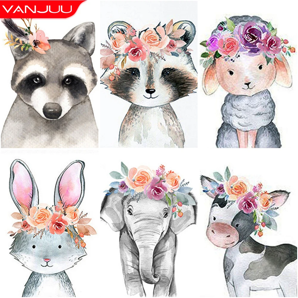 

Animal 5D Diamond Drawing Cartoon Sketch Full DIY Diamond Mosaic Rhinestone Embroidery Cross Stitch Kit Home Decor