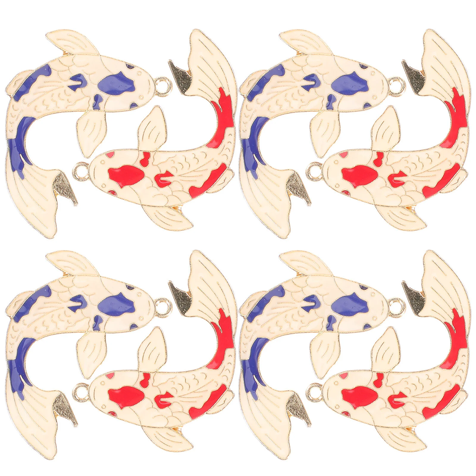 8 Pcs Fish-shaped Accessories Cute Gift Earrings Pendants Hanging Metal Ornaments DIY Handmade Necklaces