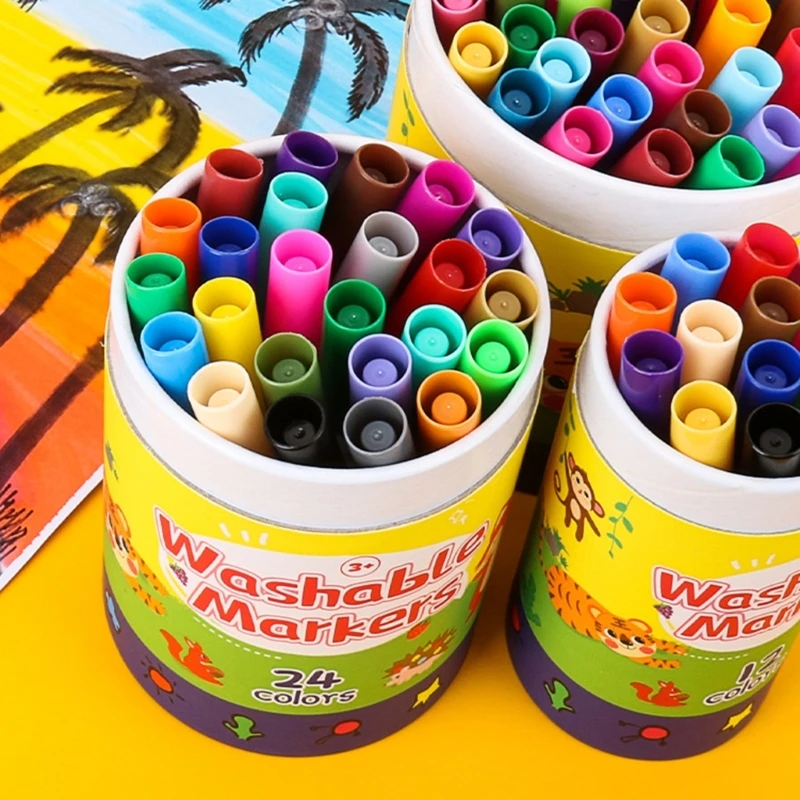 12/24/36 цветов моющиеся маркеры ручка акварельные для рисования раскраски
