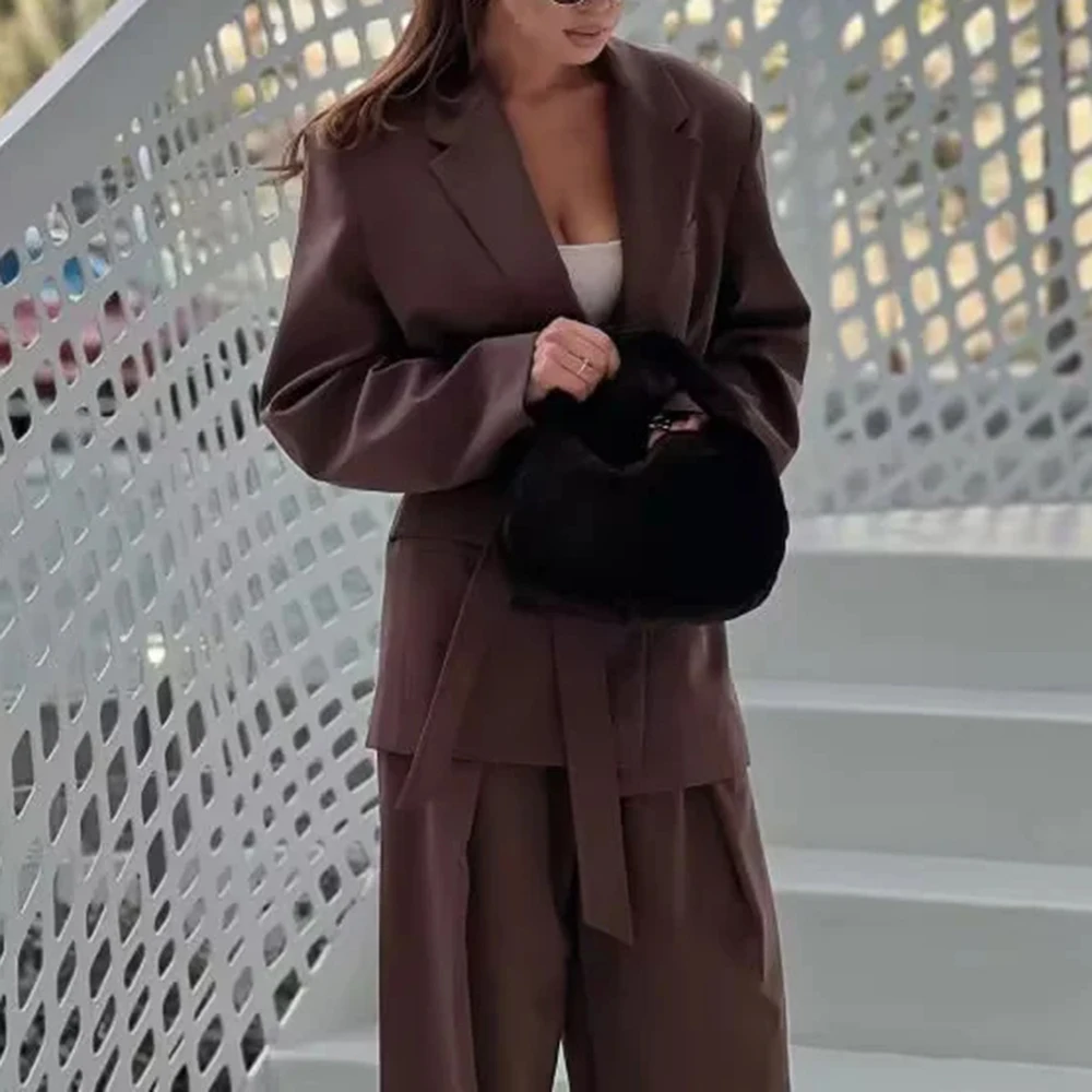 TWOTWINSTYLE однотонный комплект из двух предметов для женщин пальто с длинными