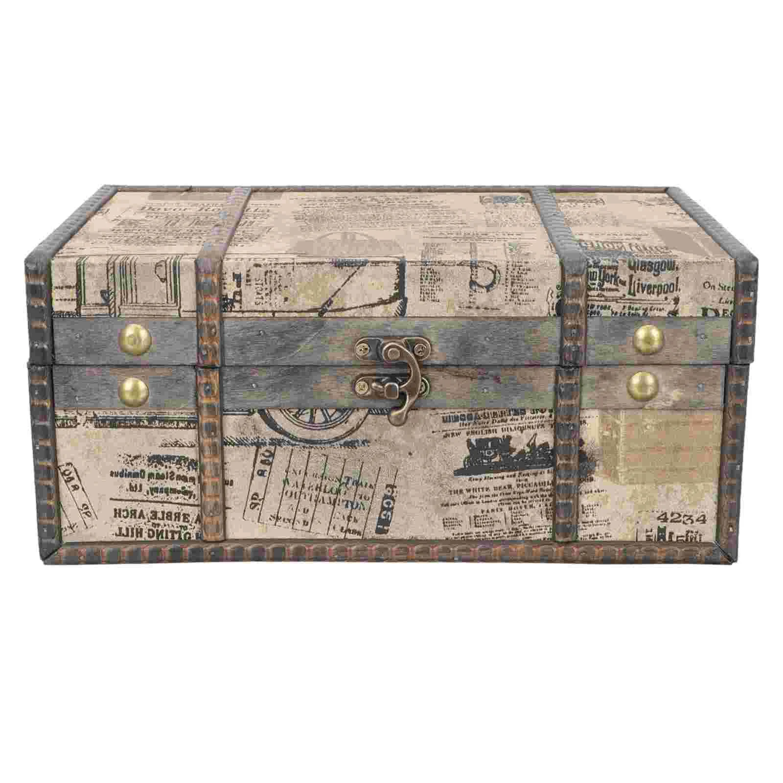 

Box Jewelry Wooden Trinket Storage Wood Case Treasure Keepsake Vintage Organizer Retro Vanity Decorative Display Bank Money