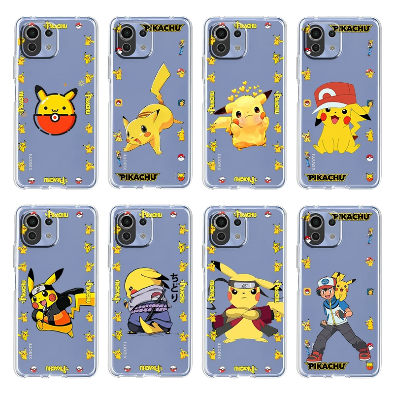 

Cartoon Pikachu Cute For Xiaomi Mi 12 12X 11Ultra 11i 11T 10 10T 9 9T Pro Lite 8 4G 5G Soft Transparent Phone Case Coque Capa