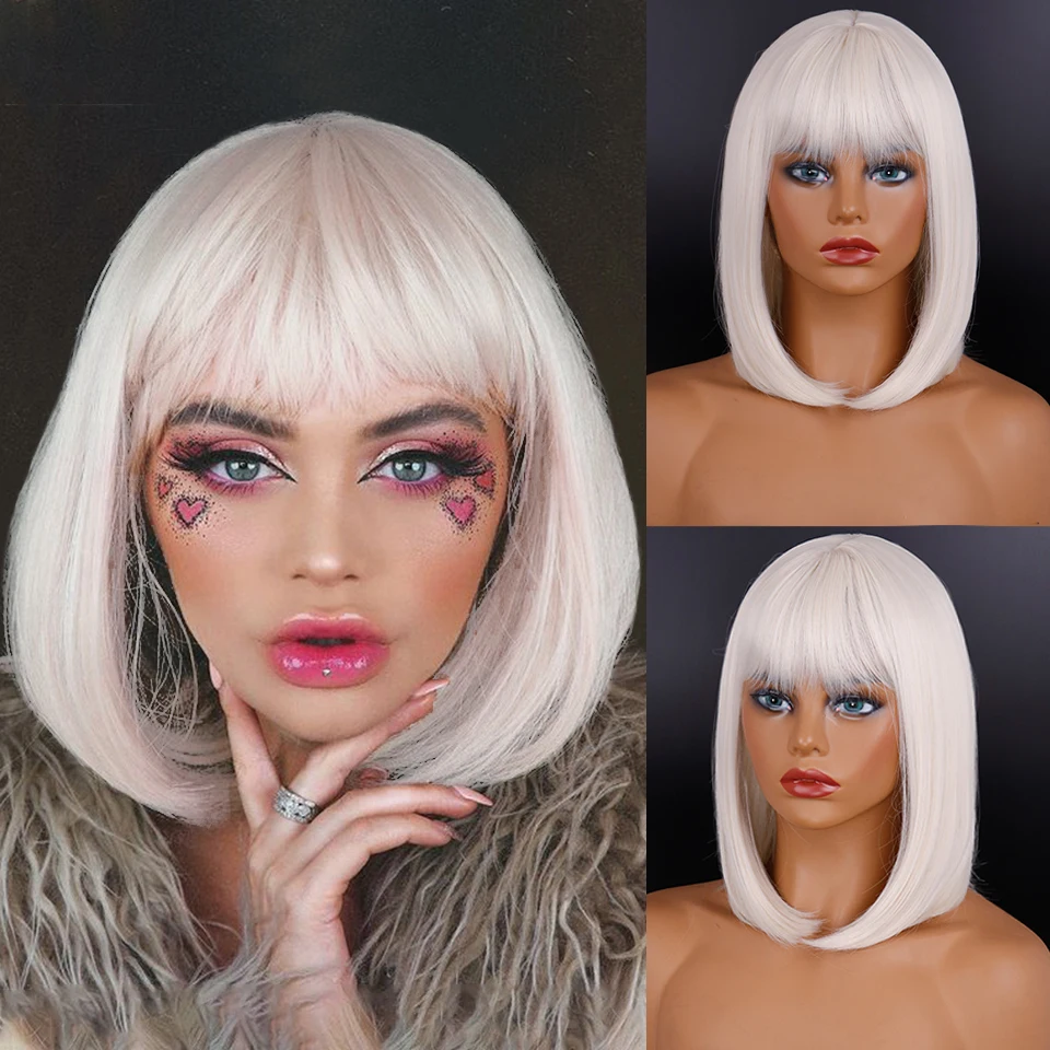 

Gefily Unique Styling Short Bob Straight Wig Lace Front Human Hair Wigs