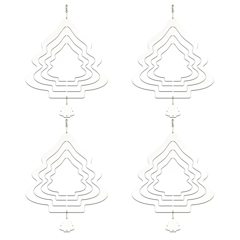 

4 шт. сублимационный Спиннер, заготовки 10 дюймов в форме рождественской елки, 3D двухсторонние металлические Спиннеры для двора и сада