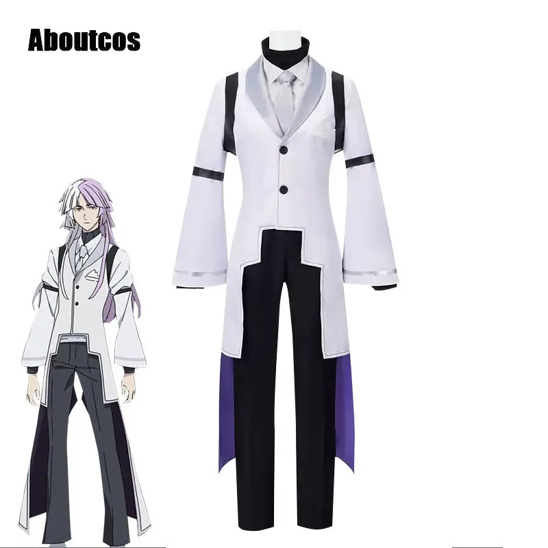 

Aboutcos Anime Bungo Stray Dogs Sigma Cosplay Costume Coat Pants Outfits Fantasia Halloween Carnival Party Disguise Suit