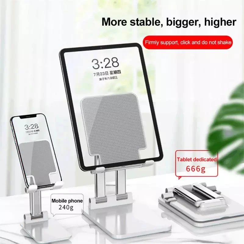 

T5/T6 Mobile Stand Desktop Holder Tablet Stand Double Aluminum Tube Weighted Folding Lift Video Live Tablet Stand Metal