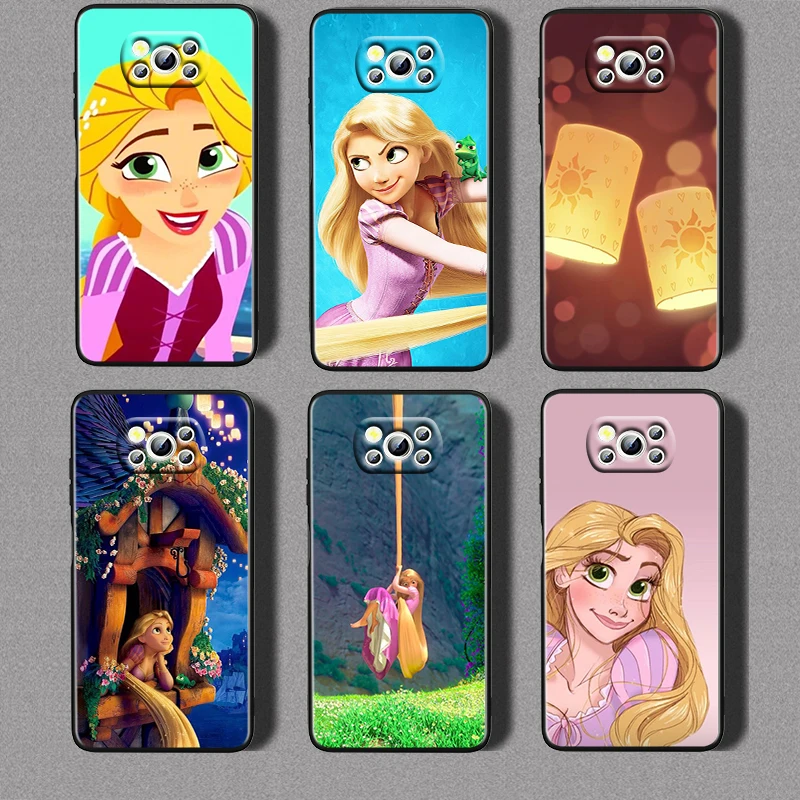 

Tangled Rapunzel For Xiaomi Civi Mi Poco X3 NFC F3 GT M4 M3 M2 X2 F2 Pro C3 F1 Silicone Shell Capa Black Phone Case