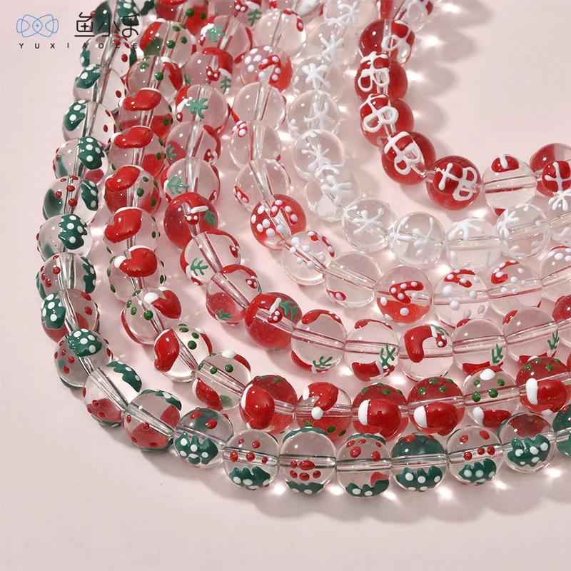 Рождественская серия шляпа Снежинка Бусины Рождественские чулки Подарочная