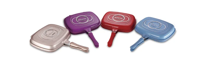 Бытовая Алюминиевая двойная Сковорода-гриль