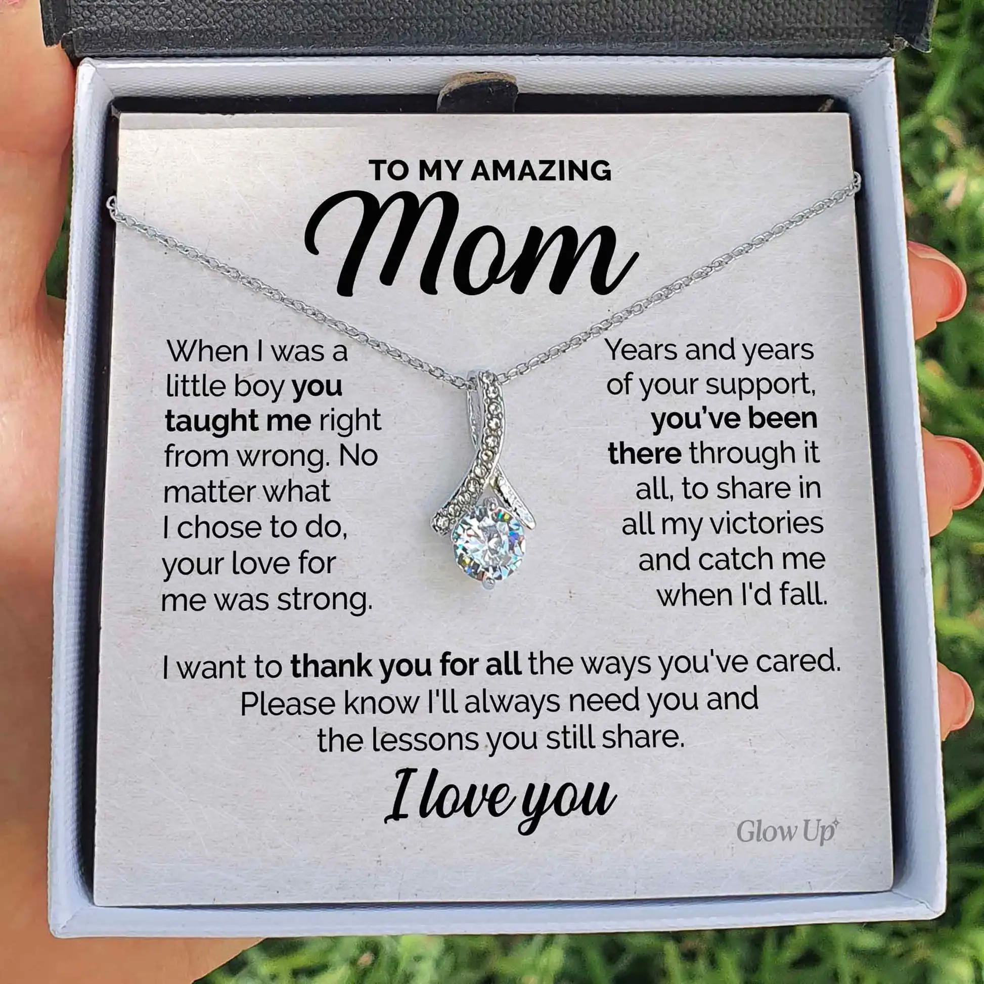 To My Loved Mom Gift Moon Pendants Alluring Beauty Necklace Jewelry Holiday 2022 Women Mother Necklaces Gift Box