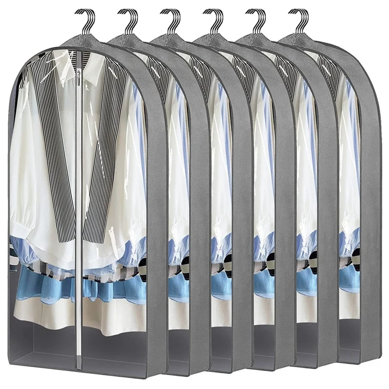 

Garment Bags For Closet Storage Hanging Clothes 6 Pack, 40Inch Storage Bags For Clothes Suit Bags With 4Inch Gusseted