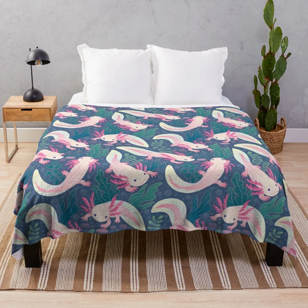 

Axolotls lance cobertor de acampamento cobertor colcha cobertor crochê