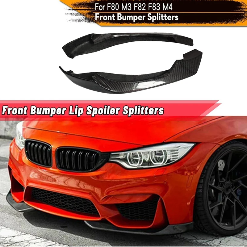 

2Xreal Carbon Fiber Front Lip Spoiler Parts For BMW F80 M3 F82 F83 M4 Sedan Coupe Convertible 2014-2019 Bumper Chin Separator