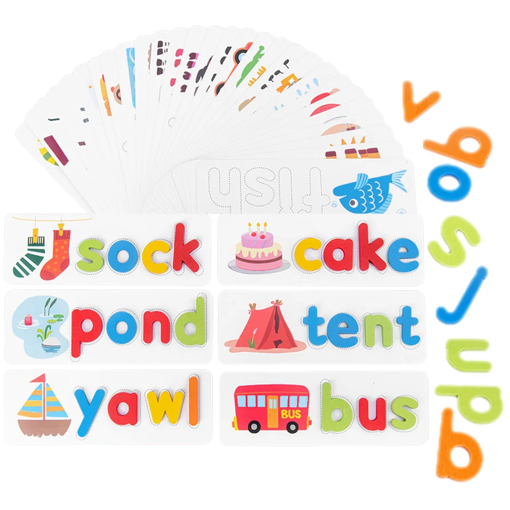 

Early Education Puzzle Brain Game Toddler Wooden See and Spell Learning Toys Letter