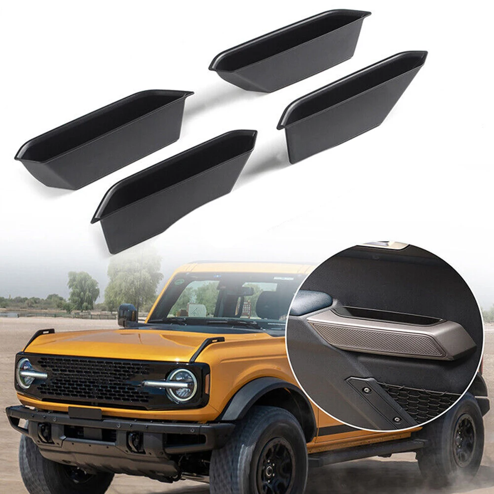 

4pcs Front Door Handle Storage Box Accessories For Ford Bronco 2021 2022 4Door Paint Baking And UV Treated On Surface Car Parts