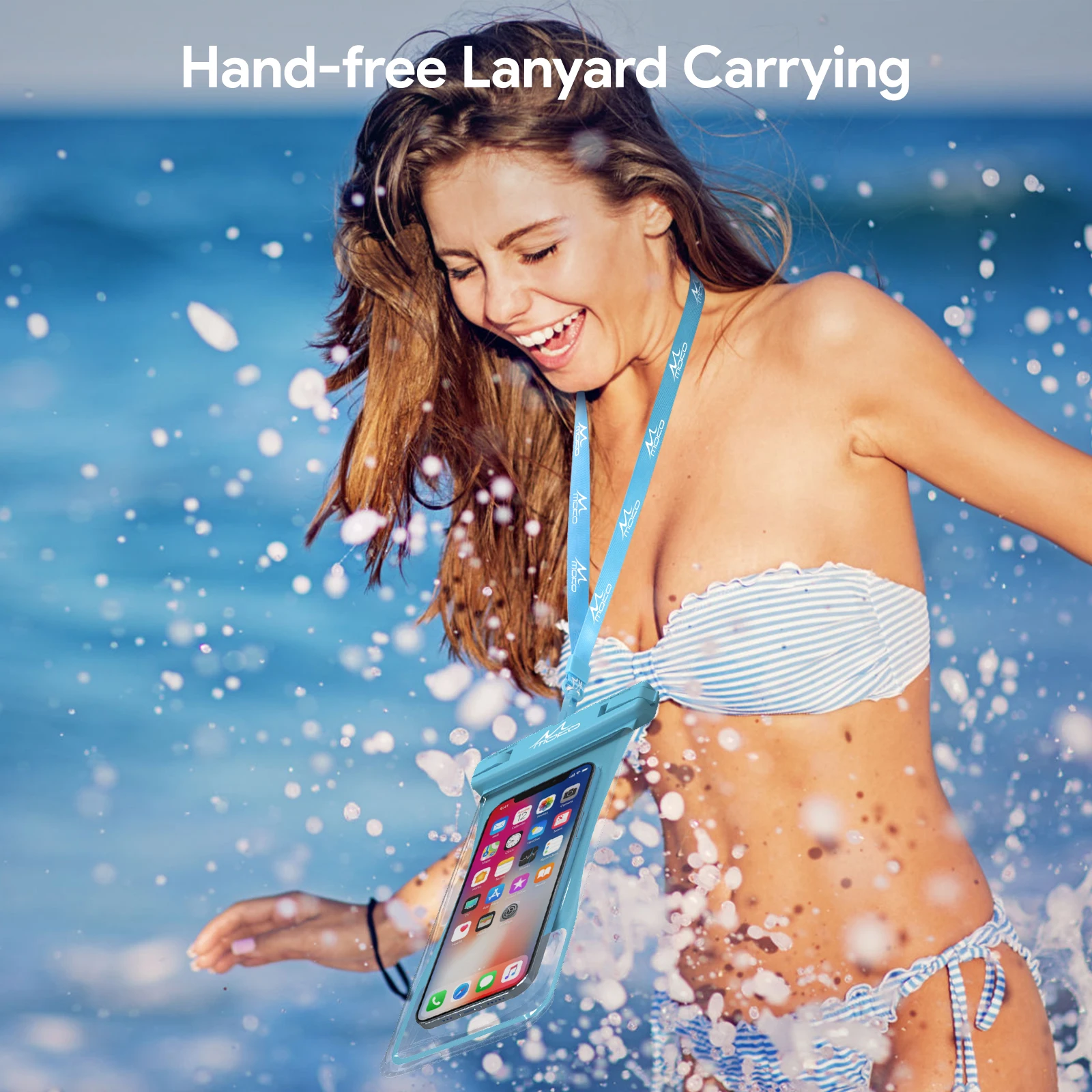 MoKo Waterproof Phone Pouch Holder 2 Pcs Floating Case Dry Bag with Lanyard for iPhone 13/13 Pro Max/12/11 Pro/SE 3, Galaxy S21