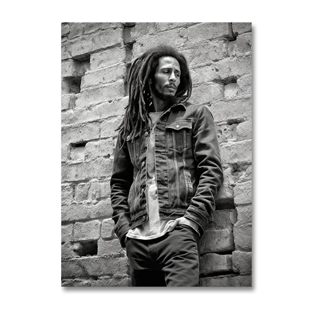 

Холст Bob Marley черно-белый