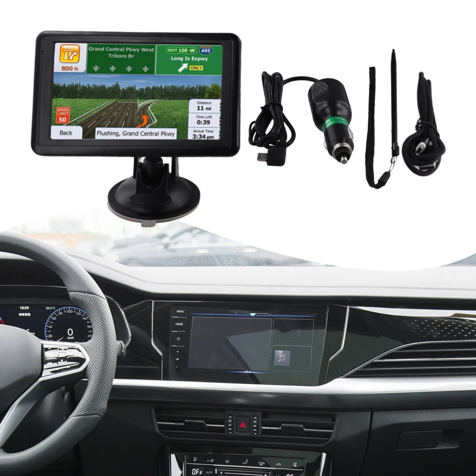 1x 5-дюймовый GPS-навигатор 8 ГБ + 128 МБ Автомобильная навигация для грузовиков