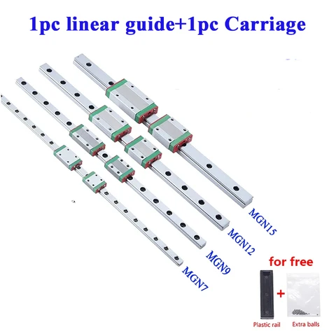 1 linear guide+1 Carriage MGN7C MGN9C MGN12H MGN15C miniature linear rail slide MGN7H MGN12C MGN9H MGN15H 3D Printer Part