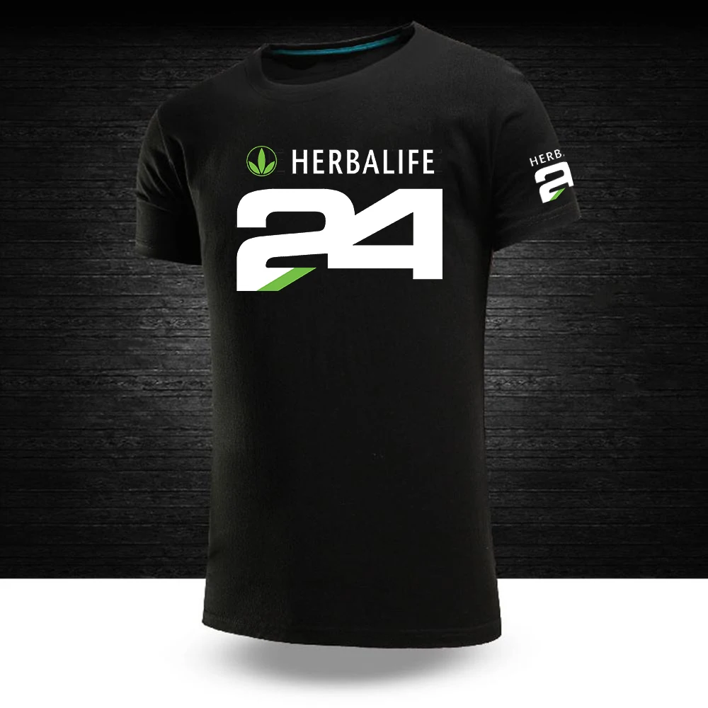 

2022 Man Herbalife 24 Logo solid color T-shirt Mens 100% cotton T-shirt summer T-shirt tops Casual round neck tops
