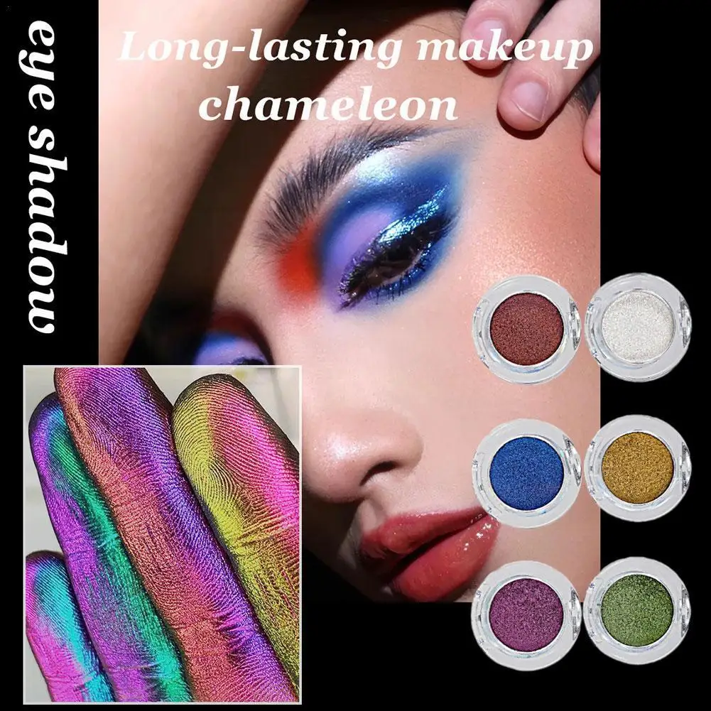 

1pcs 6 Color Chameleon Pigment Chameleon Eyeshadow Multi Powder Chrome Makeup Diamond Prismatic Eyeshadow Eye Shadow Palett T5A3