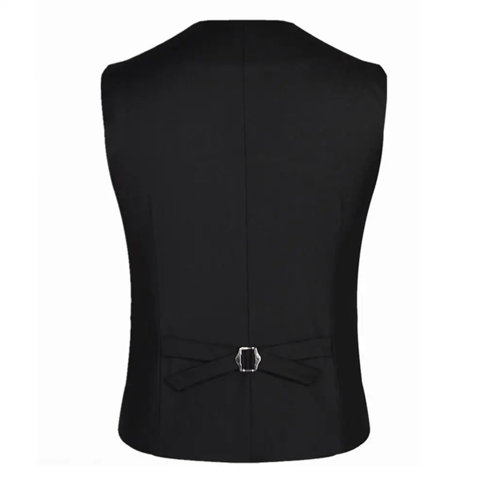 

Fashion Vests Business Men 4 Buttons V-Neck Sleeveless Waistcoat Working Wedding Solid color Vest Outdoor Men's Clothes 2021