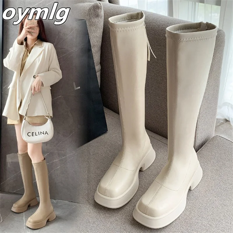 

Осень-зима 2022, сапоги на толстом каблуке, коричневые тонкие сапоги до колена, сапоги на высоком каблуке, рыцарские сапоги, длинные тонкие сапоги, женские сапоги