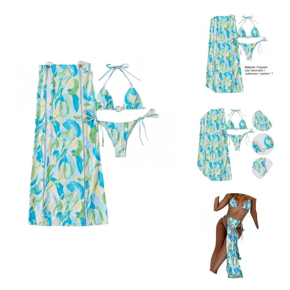 

Комплект из 3 предметов, легкий бюстгальтер пуш-ап с принтом и разрезом