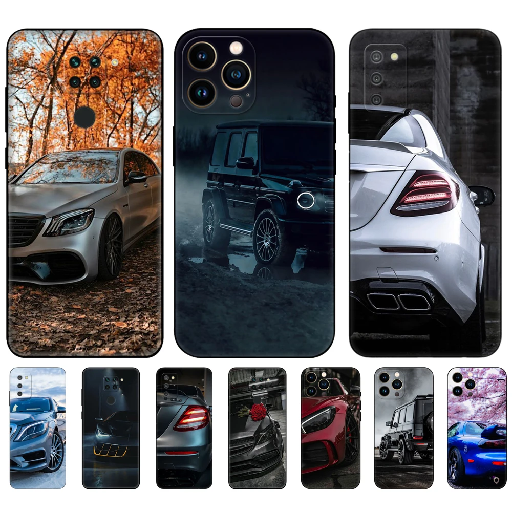 

Black Tpu Case For Motorola Moto G60 4G G60S G71 G9 Play Plus Power One 5G Ace cover Sport-Benz-Car-Mercedes-AMGs funda coque