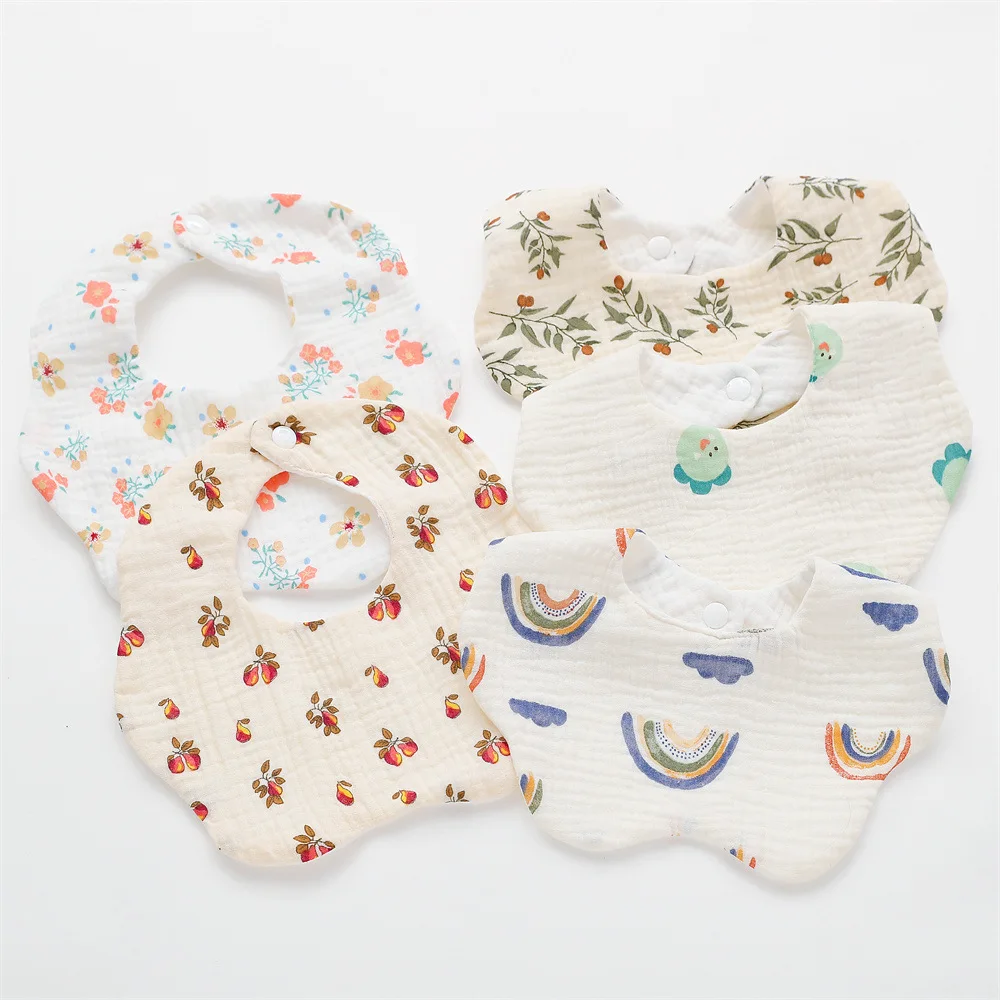 

Хлопковая марля, оригинальное Впитывающее слюнявчик в виде волны, Одежда для новорожденных, бандана, шарф для мальчиков и девочек, слюнявчик для кормления