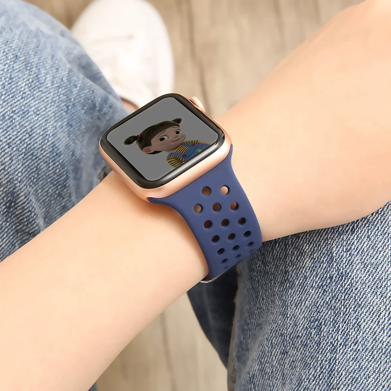 Фото Силиконовый ремешок для Apple Watch 1110 42 мм 46 мм Ultra 3/2/1 49 мм Спортивный браслет iWatch 9 8 7 6 5 4 SE 3 45 мм 44 мм 41 мм 40 мм Ремешок №5